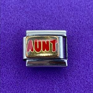 💛 Y2K Stainless Steel 18k Gold 'Aunt' Charm Link